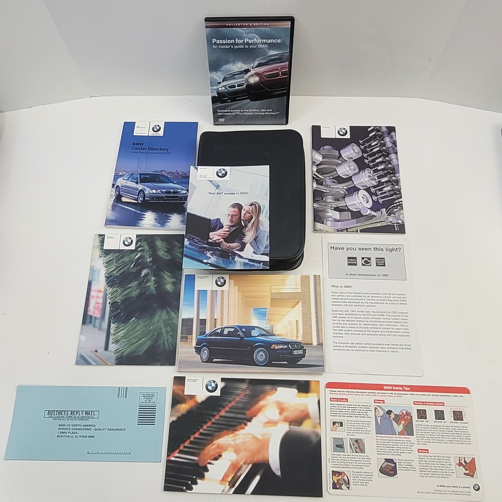 BMW 3 Series Coupe 325Ci/330Ci Owners Manual Set With Bag Case & DVD Collector's